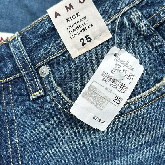 NWT AMO Kick Dive Bar Destroy higher rise Flare leg 29 inseam denim jeans 25 - Picture 2 of 6